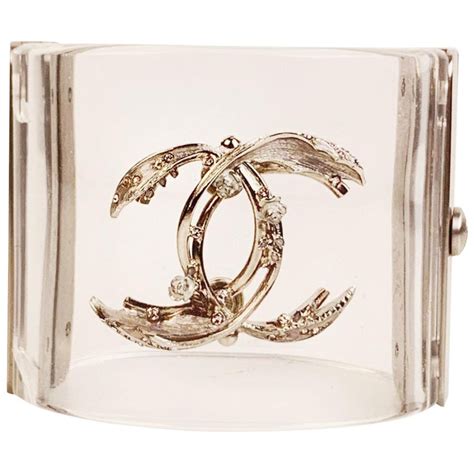 chanel logo bracelet|Chanel clear cuff bracelet.